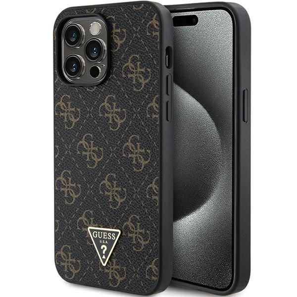 Back panel cover Guess Guess 4G Triangle Metal Logo case for iPhone 14 Pro Max - black