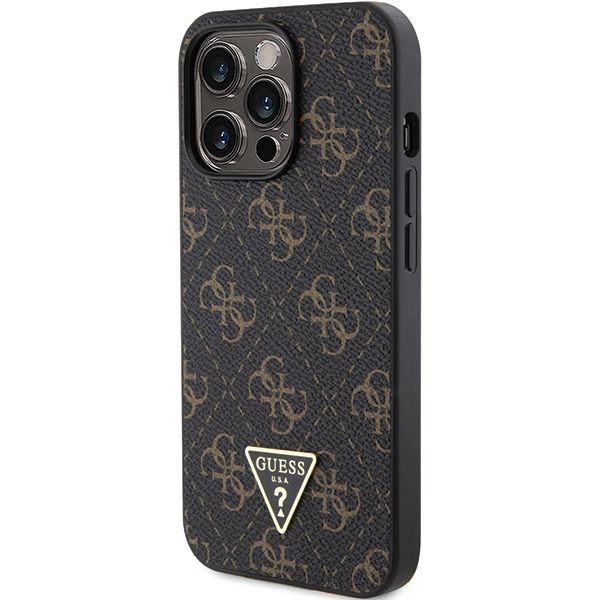 Back panel cover Guess Guess 4G Triangle Metal Logo case for iPhone 14 Pro Max - black