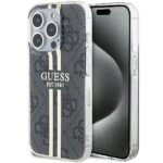 Nugarėlės dėklai Guess  Guess IML 4G Gold Stripe case for iPhone 15 Pro - black