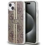Tagakaaned Guess  Guess IML 4G Gold Stripe case for iPhone 15 Plus / 14 Plus - brown 