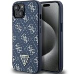 Back panel cover Guess  Guess 4G Triangle Metal Logo case for iPhone 15 Plus / 14 Plus - blue