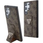 Cits mobilo telefonu aksesuārs Guess  Guess GUHCS24LPGS4TDW S24 Ultra S928 brown/brown hardcase Grip Stand 4G Triangle Strass