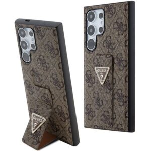 Cits mobilo telefonu aksesuārs Guess  Guess GUHCS24LPGS4TDW S24 Ultra S928 brown/brown hardcase Grip Stand 4G Triangle Strass