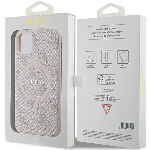 Tagakaaned Guess Guess GUHMN61G4GFRP iPhone 11 6.1" / Xr pink/pink hardcase 4G Collection Leather Metal Logo MagSafe