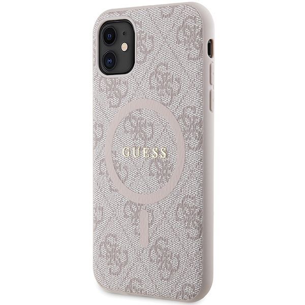Tagakaaned Guess Guess GUHMN61G4GFRP iPhone 11 6.1" / Xr pink/pink hardcase 4G Collection Leather Metal Logo MagSafe