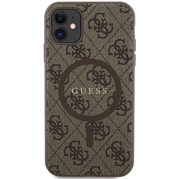 Aizmugurējais vāciņš Guess Guess GUHMN61G4GFRW iPhone 11 6.1" / Xr brown/brown hardcase 4G Collection Leather Metal Logo MagSafe