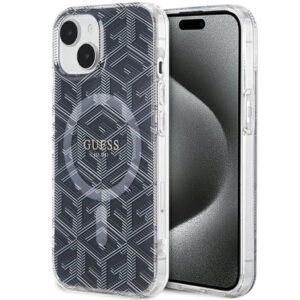 Nugarėlės dėklai Guess  Guess IML GCube MagSafe case for iPhone 15 Plus / 14 Plus - black 