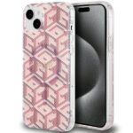 Back panel cover Guess  Guess IML GCube MagSafe case for iPhone 15 Plus / 14 Plus - pink
