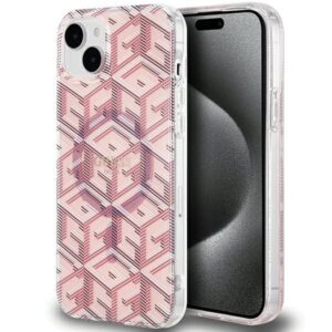 Nugarėlės dėklai Guess  Guess IML GCube MagSafe case for iPhone 15 Plus / 14 Plus - pink 