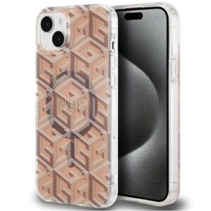 Nugarėlės dėklai Guess  Guess IML GCube MagSafe case for iPhone 15 / 14 / 13 - brown 