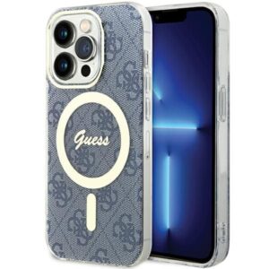 Nugarėlės dėklai Guess  Guess IML 4G MagSafe case for iPhone 15 Pro Max - blue