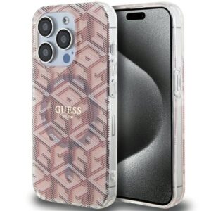 Nugarėlės dėklai Guess  Guess IML GCube MagSafe case for iPhone 15 Pro Max - pink 
