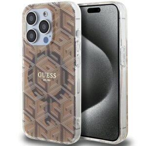 Nugarėlės dėklai Guess  Guess IML GCube MagSafe case for iPhone 15 Pro Max - brown 