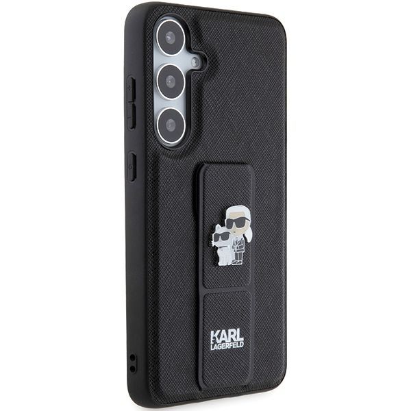 Muu telefoni lisavarustus Karl Lagerfeld Karl Lagerfeld Gripstand Saffiano Karl&Choupette Pins case for Samsung Galaxy S24+ - black