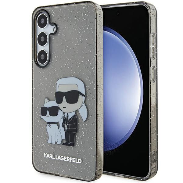 Back panel cover Karl Lagerfeld Karl Lagerfeld KLHCS24MHNKCTGK S24+ S926 black/black hardcase Glitter Karl&Choupette
