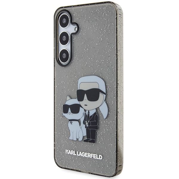 Back panel cover Karl Lagerfeld Karl Lagerfeld KLHCS24MHNKCTGK S24+ S926 black/black hardcase Glitter Karl&Choupette