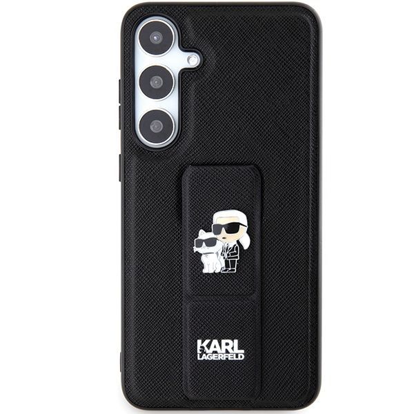 Muu telefoni lisavarustus Karl Lagerfeld Karl Lagerfeld Gripstand Saffiano Karl&Choupette Pins case for Samsung Galaxy S24 - black