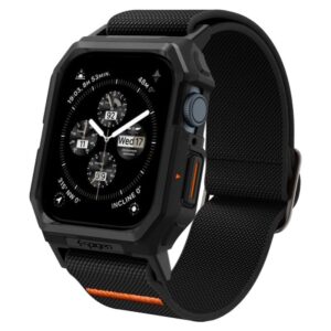 Cits mobilo telefonu aksesuārs Spigen  Spigen Lite Fit Pro Case with Strap for Apple Watch 4 / 5 / 6 / 7 / 8 / 9 / SE (44 / 45 mm) - Matte Black 
