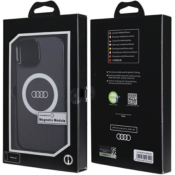 Back panel cover Audi Audi IML Big Logo MagSafe case for iPhone 15 / 14 / 13 - black