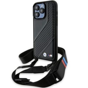Back panel cover BMW  BMW M Edition Carbon Stripe & Strap case for iPhone 15 Pro - black 