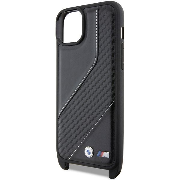 Back panel cover BMW BMW M Edition Carbon Stripe & Strap case for iPhone 15 Plus / 14 Plus - black