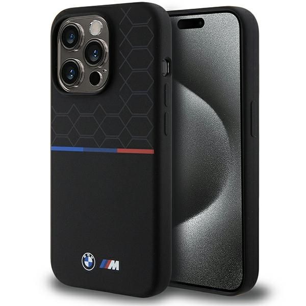 Back panel cover BMW BMW M Silicone Pattern MagSafe case for iPhone 15 Pro - black