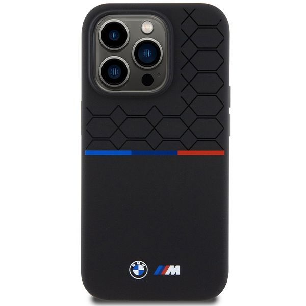 Back panel cover BMW BMW M Silicone Pattern MagSafe case for iPhone 15 Pro - black
