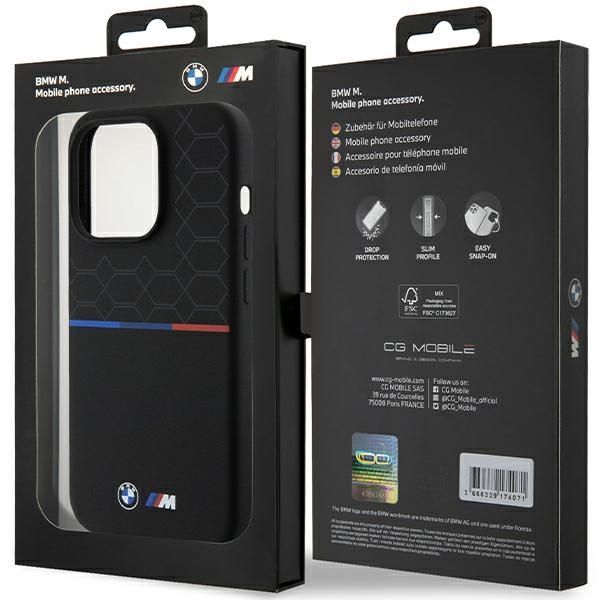 Back panel cover BMW BMW M Silicone Pattern MagSafe case for iPhone 15 Pro - black