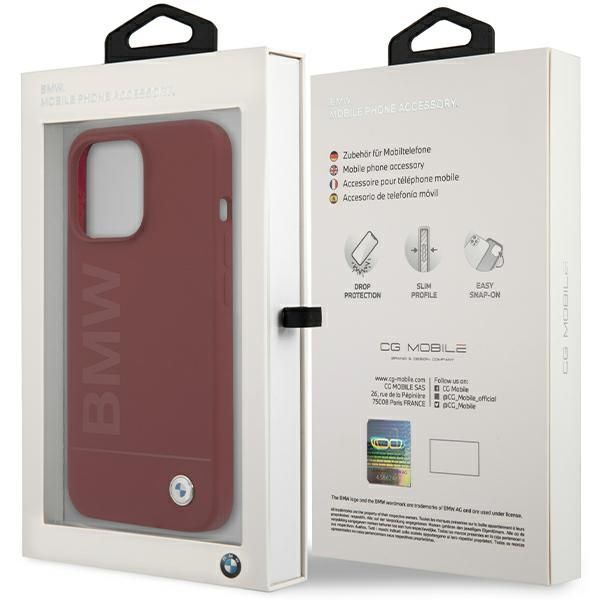 Back panel cover BMW BMW Silicone Big Logo MagSafe case for iPhone 15 Pro - red