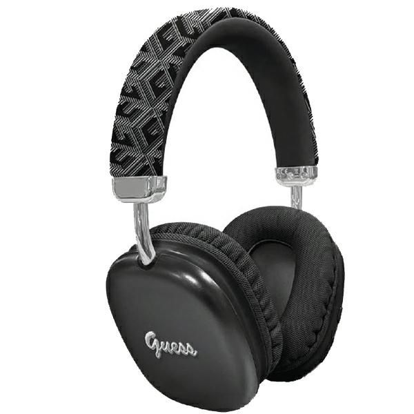 Back panel cover Guess Guess GCube Metallic Script Logo Bluetooth on-ear headphones - black