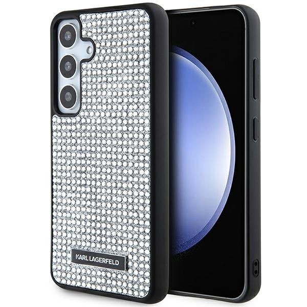 Tagakaaned Karl Lagerfeld Karl Lagerfeld Rhinestone Metal Logo case for Samsung Galaxy S24 - silver