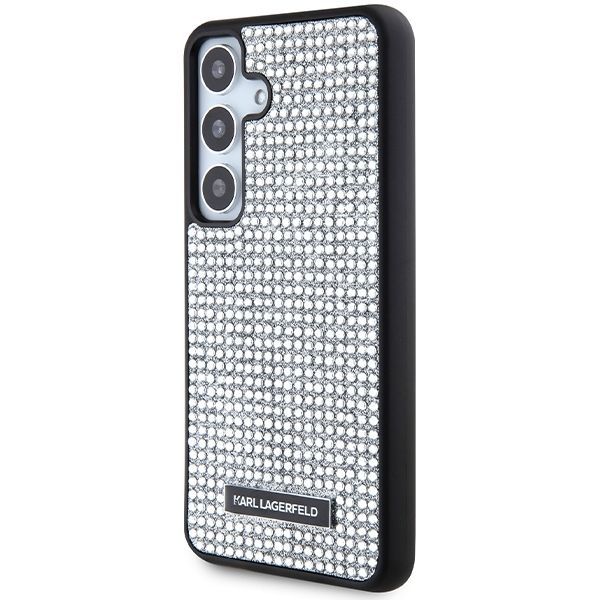Tagakaaned Karl Lagerfeld Karl Lagerfeld Rhinestone Metal Logo case for Samsung Galaxy S24 - silver