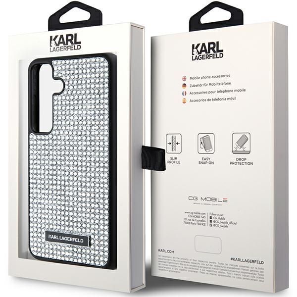 Tagakaaned Karl Lagerfeld Karl Lagerfeld Rhinestone Metal Logo case for Samsung Galaxy S24 - silver