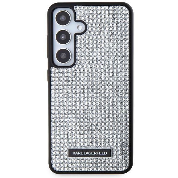 Tagakaaned Karl Lagerfeld Karl Lagerfeld Rhinestone Metal Logo case for Samsung Galaxy S24 - silver