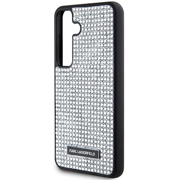 Tagakaaned Karl Lagerfeld Karl Lagerfeld Rhinestone Metal Logo case for Samsung Galaxy S24 - silver