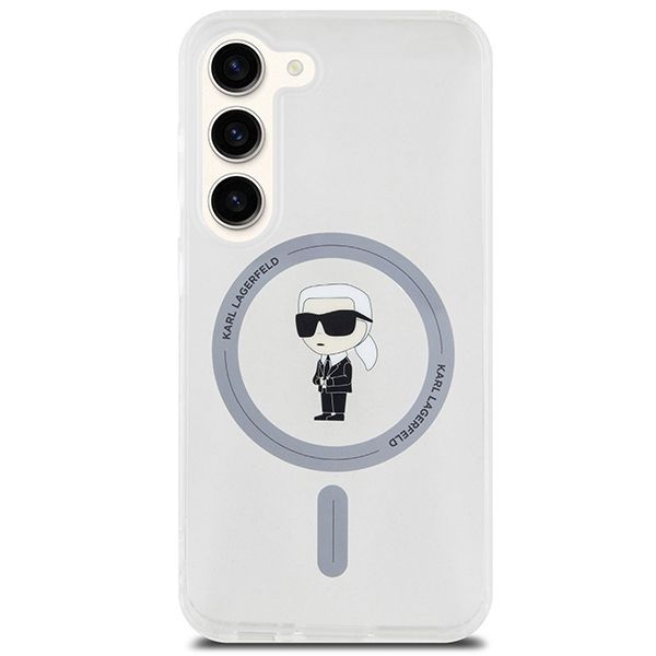 Back panel cover Karl Lagerfeld Karl Lagerfeld IML Ikonik MagSafe case for Samsung Galaxy S23 - transparent