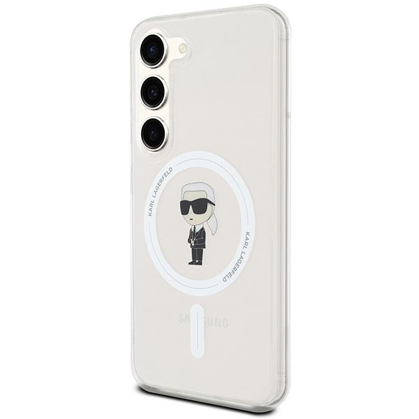Back panel cover Karl Lagerfeld Karl Lagerfeld IML Ikonik MagSafe case for Samsung Galaxy S23 - transparent