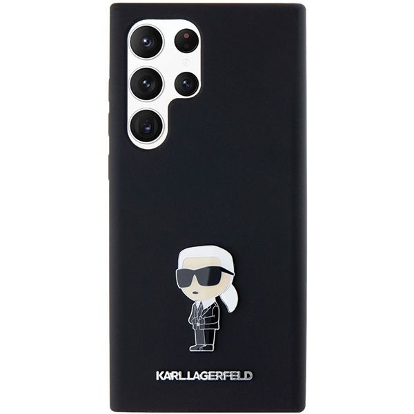 Tagakaaned Karl Lagerfeld Karl Lagerfeld Silicone Ikonik Metal Pin case for Samsung Galaxy S23 Ultra - black