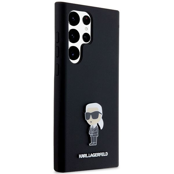 Tagakaaned Karl Lagerfeld Karl Lagerfeld Silicone Ikonik Metal Pin case for Samsung Galaxy S23 Ultra - black