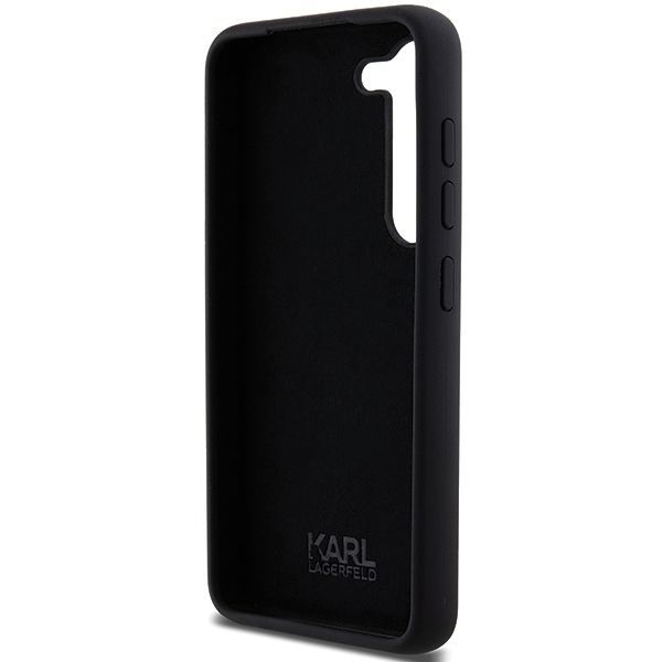 Nugarėlės dėklai Karl Lagerfeld Karl Lagerfeld Silicone Ikonik Metal Pin case for Samsung Galaxy S23+ - black