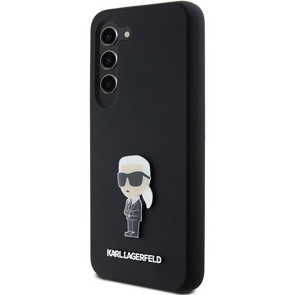 Nugarėlės dėklai Karl Lagerfeld Karl Lagerfeld Silicone Ikonik Metal Pin case for Samsung Galaxy S23+ - black