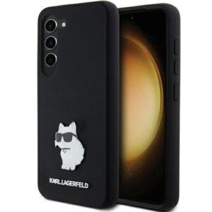 Nugarėlės dėklai Karl Lagerfeld  Karl Lagerfeld Silicone Choupette Metal Pin case for Samsung Galaxy S23 - black 