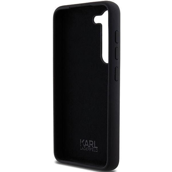 Nugarėlės dėklai Karl Lagerfeld Karl Lagerfeld Silicone Choupette Metal Pin case for Samsung Galaxy S23 - black