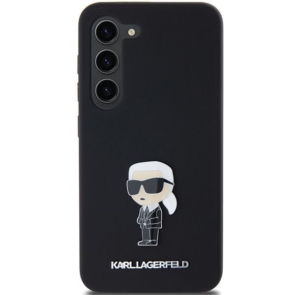 Nugarėlės dėklai Karl Lagerfeld Karl Lagerfeld Silicone Ikonik Metal Pin case for Samsung Galaxy S23 - black