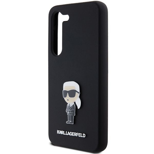 Nugarėlės dėklai Karl Lagerfeld Karl Lagerfeld Silicone Ikonik Metal Pin case for Samsung Galaxy S23 - black