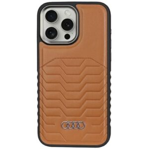 Cits mobilo telefonu aksesuārs Audi  Audi Synthetic Leather case with MagSafe for iPhone 14 Pro Max - brown