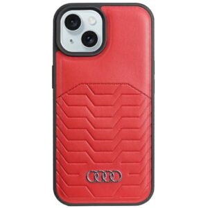 Cits mobilo telefonu aksesuārs Audi  Audi Synthetic Leather Case with MagSafe for iPhone 15 Plus / 14 Plus - Red