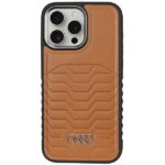 Cits mobilo telefonu aksesuārs Audi  Audi Synthetic Leather case with MagSafe for iPhone 15 Pro - brown