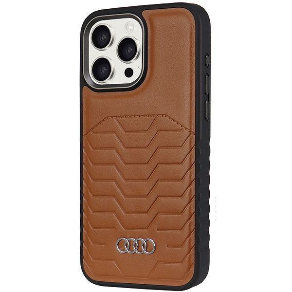 Other Phone Accessory Audi Audi Synthetic Leather case with MagSafe for iPhone 15 Pro Max - brown