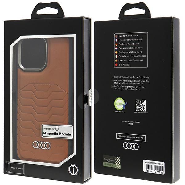Other Phone Accessory Audi Audi Synthetic Leather case with MagSafe for iPhone 15 Pro Max - brown